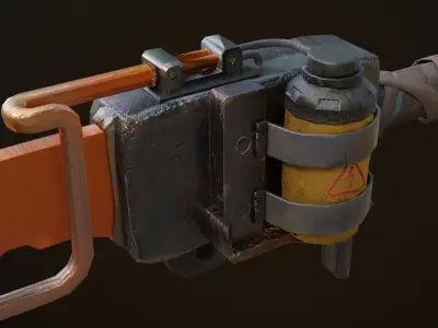 Fiery sword Free low-poly 3D model