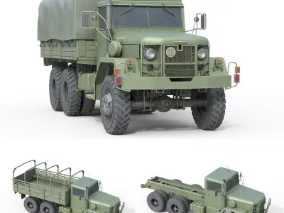 Military Cargo Truck m35a2 Low-poly 3D model