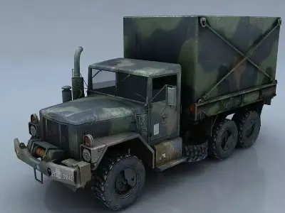 M35A3 military truck in camouflage Low-poly 3D model