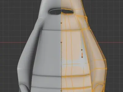 Basic car seat concept design 3D model Low-poly 3D model