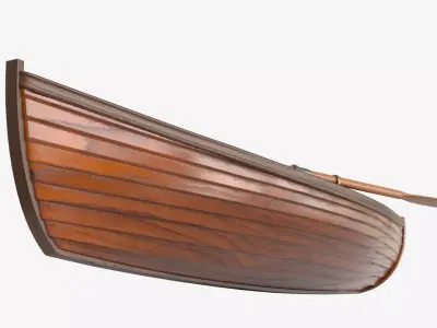 wooden boat 3D model