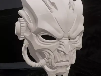 Cyberpunk Samurai Half-Mask 3D print model