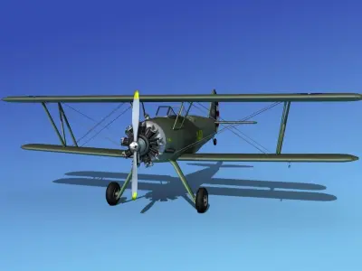 Stearman PT-17 Kaydet V12 3D model