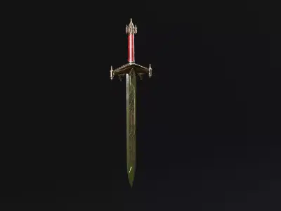 Cathedral Great sword Low-poly 3D model