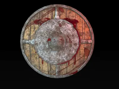 Low Poly War Shield Low-poly 3D model