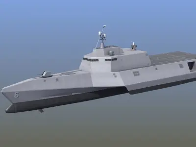 LCS-6 USS Jackson LOD1 Low-poly 3D model