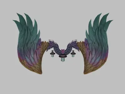 Colorful Wing Low-poly 3D model