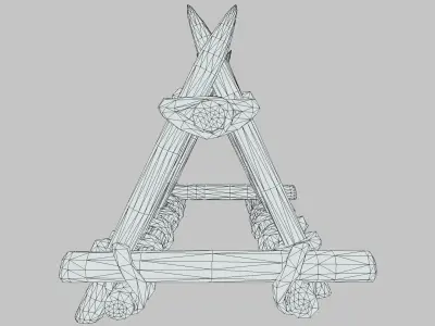 Wooden Barricade Defense PBR Low-poly 3D model