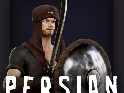 Persian Warrior2 A Low-poly 3D model