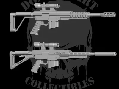Scifi Sniper 3D Printable Files for Action Figures 3D print model