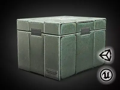 Sci-fi-military-crate   - 3D VR  AR  game ready  Low-poly 3D model