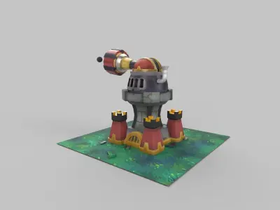 Canon tower Low-poly 3D model