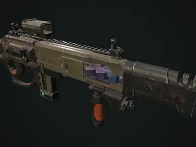 Plasma shotgun Low-poly 3D model