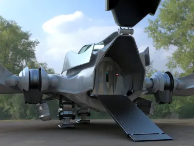 Futuristic Space Aircraft 3D model