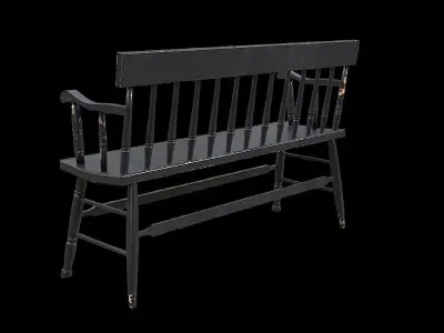 Bench8 victorian dining chair Low-poly 3D model