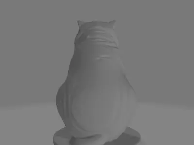 Layered Abstract Cat Sculpture 3D model
