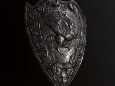 Medieval Shield Low-poly 3D model