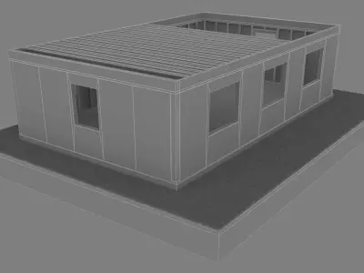 Timber Frame House Construction Site 3D model