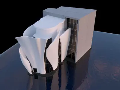 Futuristic commercial building 01 3D model