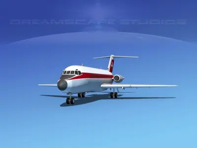 Douglas DC-9-15 Swissair 3D model
