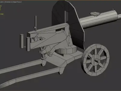 Machine gun Maxim Low-poly 3D model