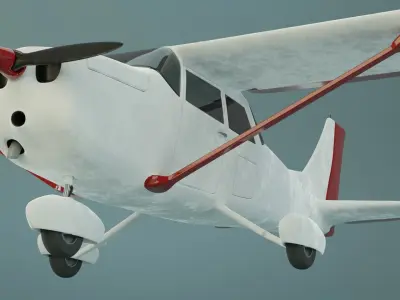 Cessna 172 3D model  Low-poly 3D model
