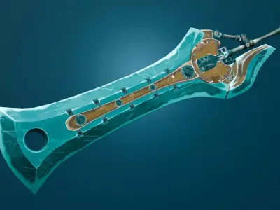stylized greatsword Low-poly 3D model