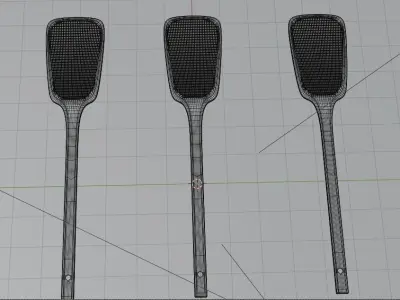 Flyswatters three plastic spatulas 3D model