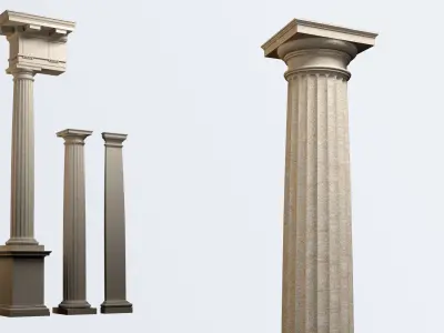 Mutulary Doric column fluting Vignola 3D model