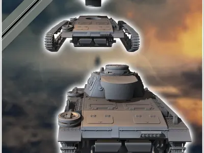 Panzer III Ausf G - miniatures tabletop scenery 3D print model