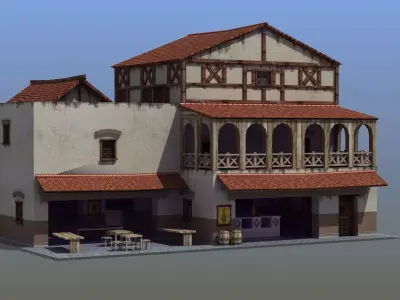 FRP Tavern Low-poly 3D model