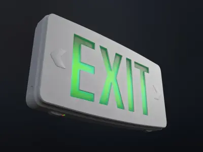Exit Sign 4K and 2K Low-poly 3D model