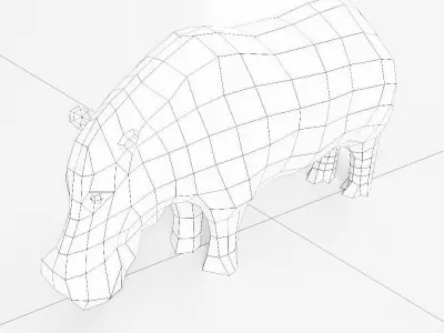 Hippopotamus 3d model Low-poly 3D model