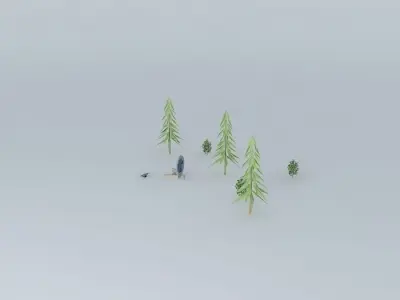 stargate group of trees in snow Free 3D model