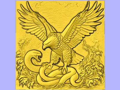 AGUIA E SERPENTE BAS RELIEF  3D model