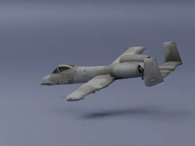 A-10Thunderbolt - fighter jet  Low-poly 3D model