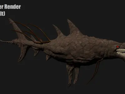 Leviathan Improved 3D Model Textured Sculpted and Rigged 3D model