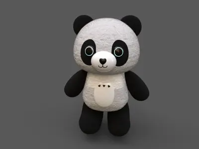 Rigged Bear toy Robotic Low-poly 3D model