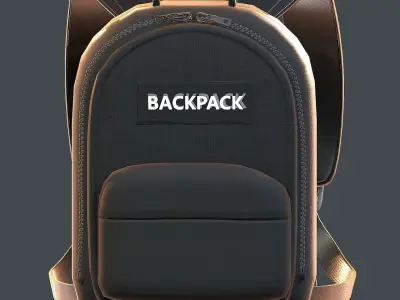 Backpack military combat soldier armor scifi Generic camp Low-poly 3D model