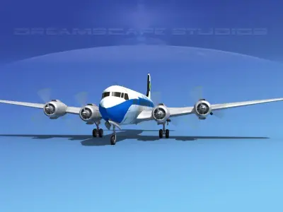 Douglas DC-6 Lufthansa 3D model