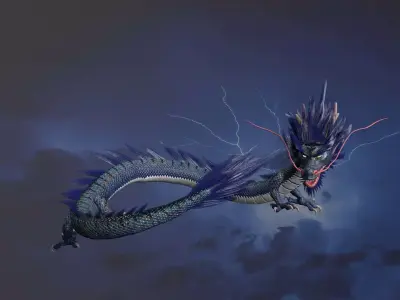 Chinese dragon loong Low-poly 3D model
