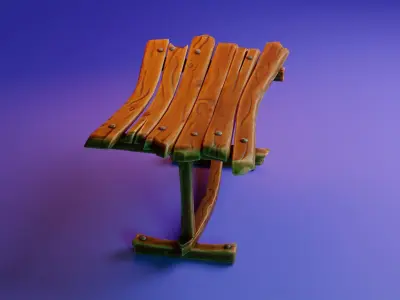 Stylized Table or Seat Low-poly 3D model
