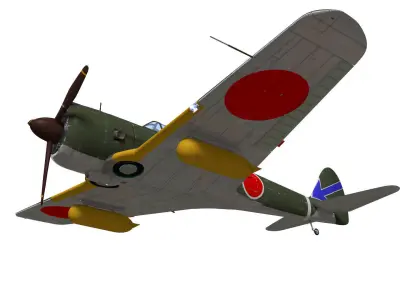 Ki43 Hayabusa type2-kou oscar 3D model