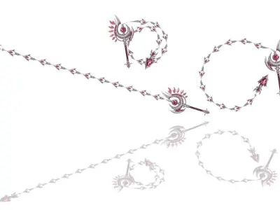 Royal Guard Whip Low-poly 3D model