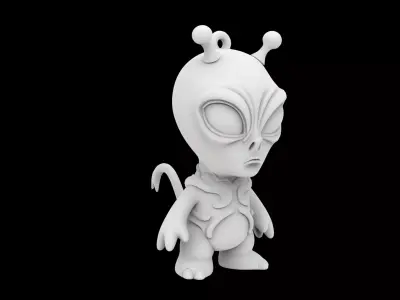 Alien Head Keychain 3D Print Model 3D print model