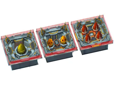 isometrical bomb torpedo launcher ALL Low-poly 3D model