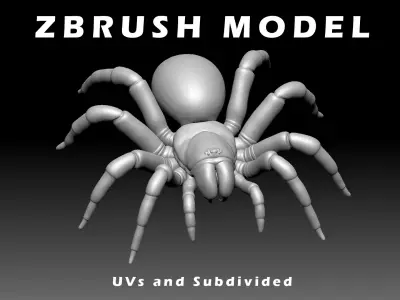 Trapdoor Spider Low-poly 3D model