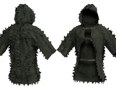 Alligator Ghillie Cloak Low-poly 3D model