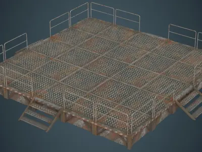 Stage Platform 1B Low-poly 3D model