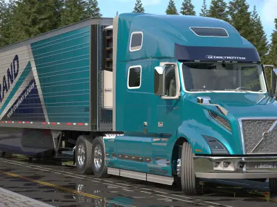 Volvo VNL 860 Truck with Reefer Trailer Your Brand Rigged 3D model